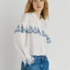 Shirt with Embroidered Ruffles