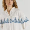 Shirt with Embroidered Ruffles