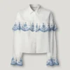 Shirt with Embroidered Ruffles
