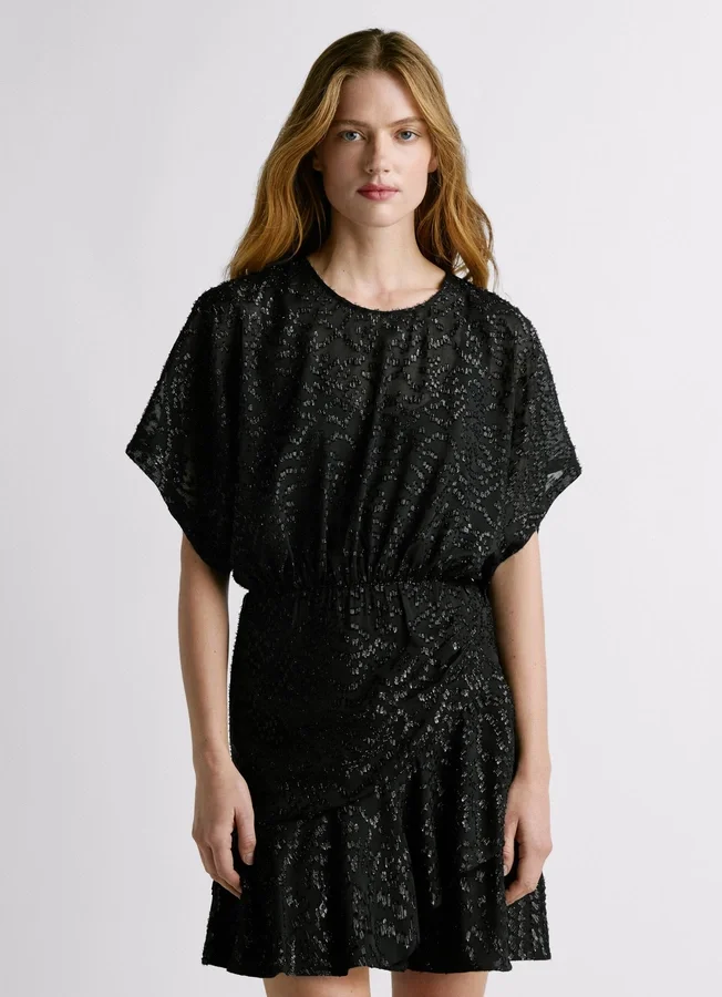 Short Dress with Metallic Details Short Dress with Metallic Details