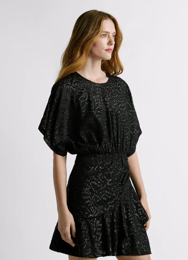 Short Dress with Metallic Details Short Dress with Metallic Details