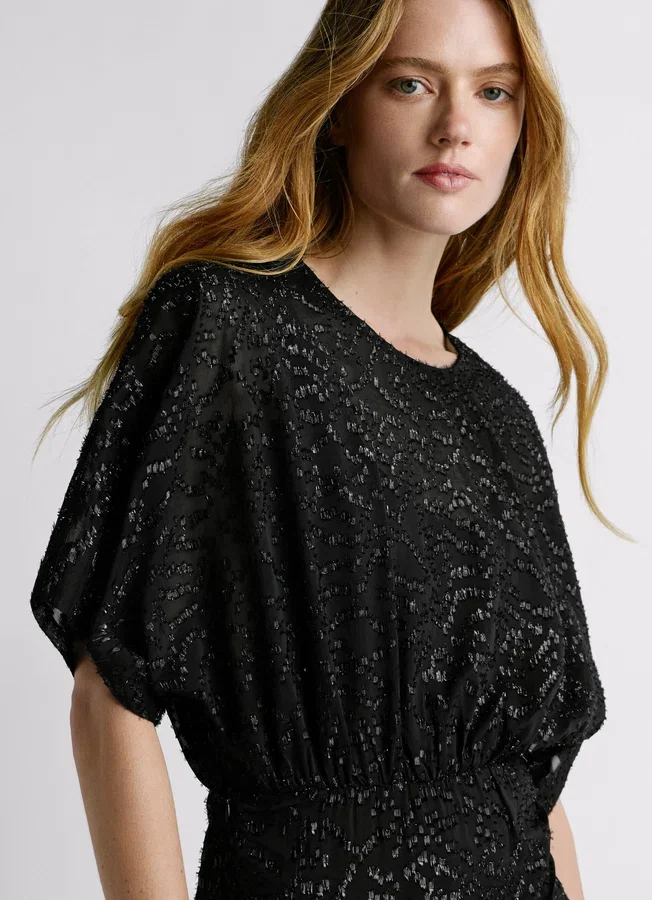 Short Dress with Metallic Details Short Dress with Metallic Details