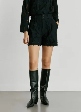 Shorts with Openwork Details
