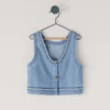 Sleeveless Denim Top