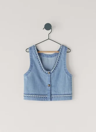Sleeveless Denim Top