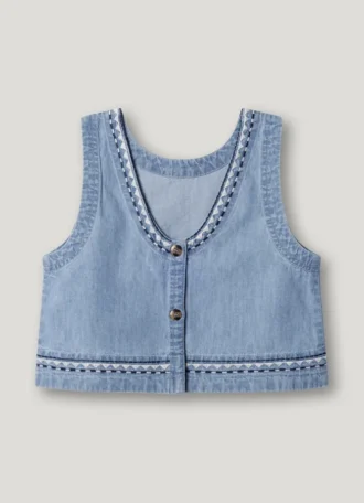 Sleeveless Denim Top