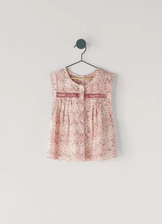 Sleeveless Floral Print Blouse