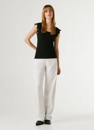 Sleeveless Ribbed Blouse