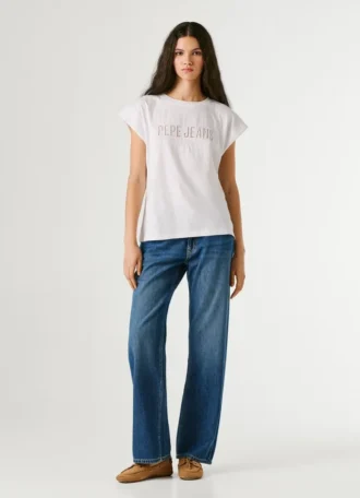 Sleeveless Shirt with Openwork Logo