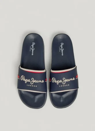 Slider Sandals with Logo