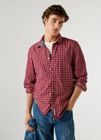 Slim Fit Checked Poplin Shirt