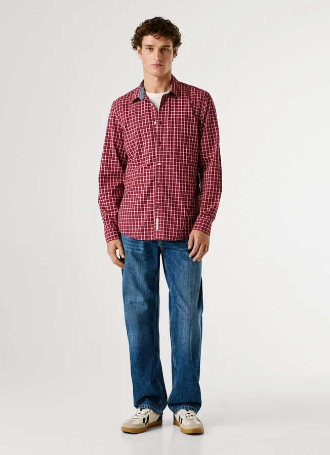 Slim Fit Checked Poplin Shirt Slim Fit Checked Poplin Shirt