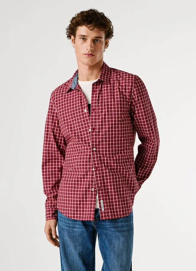 Slim Fit Checked Poplin Shirt Slim Fit Checked Poplin Shirt