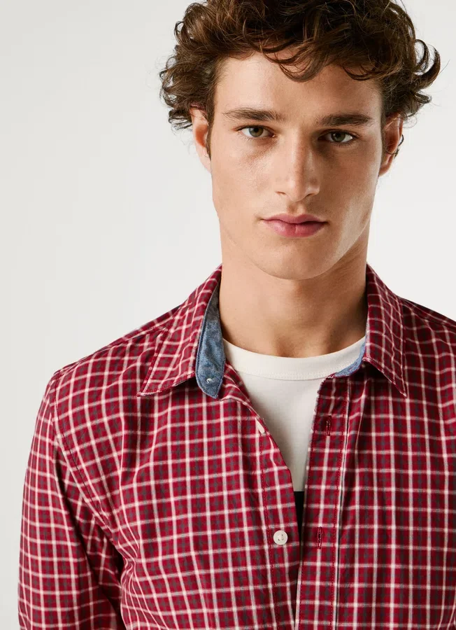 Slim Fit Checked Poplin Shirt Slim Fit Checked Poplin Shirt