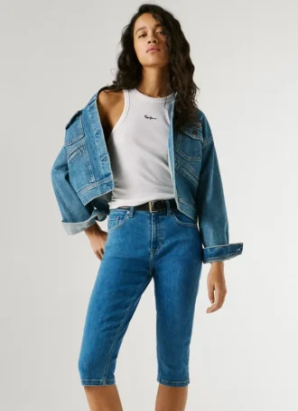 Slim Fit Denim Bermuda Shorts