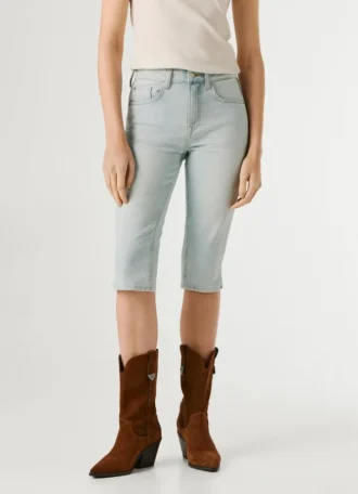 Slim Fit Denim Bermuda Shorts