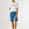 Slim Fit Denim Bermuda Shorts