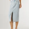 Slim Fit Denim Midi Skirt