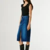 Slim Fit Denim Midi Skirt