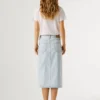 Slim Fit Denim Midi Skirt