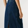 Slim Fit Denim Midi Skirt