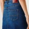 Slim Fit Denim Midi Skirt