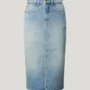 Slim Fit Denim Midi Skirt