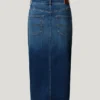 Slim Fit Denim Midi Skirt