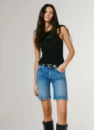 Slim Fit Denim Shorts