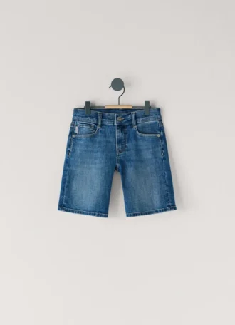 Straight Fit Denim Bermuda Shorts