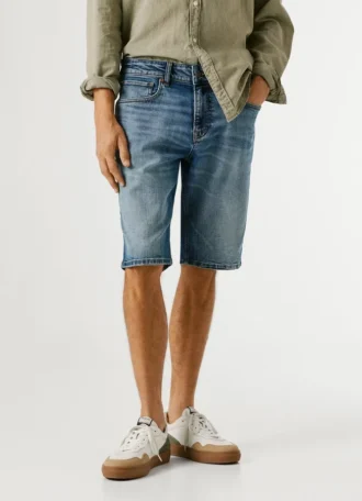 Straight Fit Denim Shorts