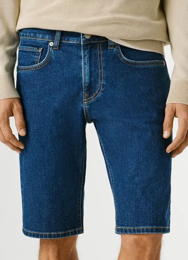 Straight Fit Denim Shorts Straight Fit Denim Shorts