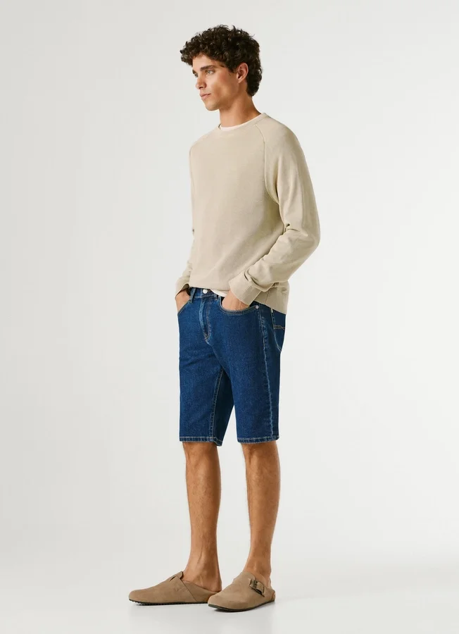 Straight Fit Denim Shorts Straight Fit Denim Shorts