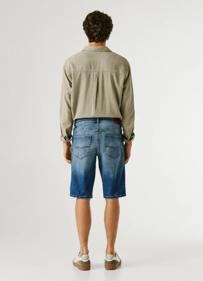 Straight Fit Denim Shorts Straight Fit Denim Shorts