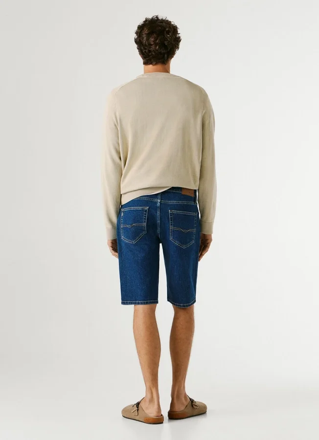 Straight Fit Denim Shorts Straight Fit Denim Shorts