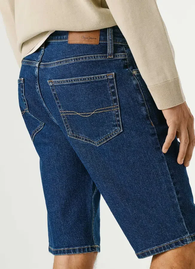 Straight Fit Denim Shorts Straight Fit Denim Shorts