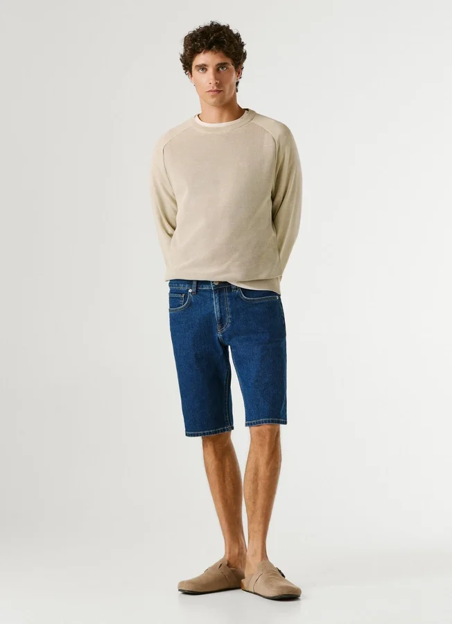 Straight Fit Denim Shorts Straight Fit Denim Shorts