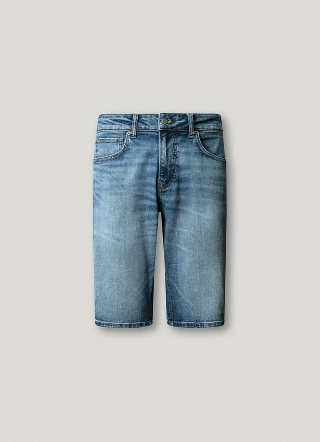 Straight Fit Denim Shorts Straight Fit Denim Shorts