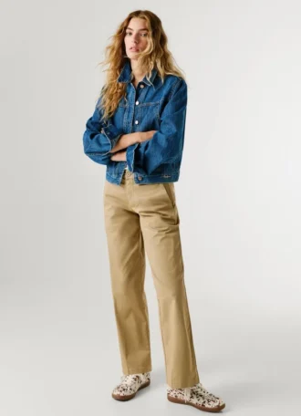 Straight Mid-Rise Trousers