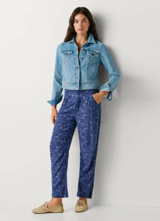 Straight Paisley Print Trousers