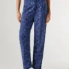 Straight Paisley Print Trousers