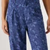 Straight Paisley Print Trousers