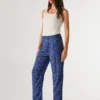 Straight Paisley Print Trousers