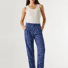 Straight Paisley Print Trousers