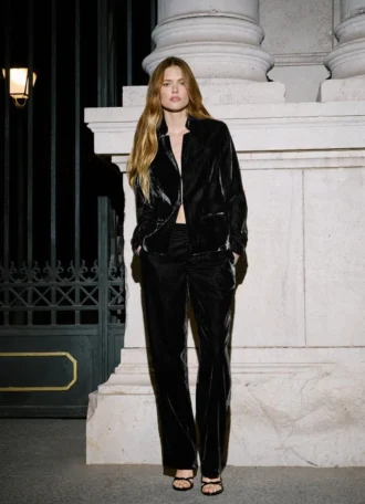 Straight Velvet Trousers