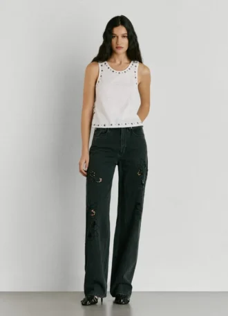 Strappy T-Shirt with Studs