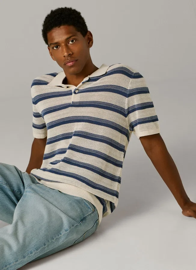 Striped Knit Polo Striped Knit Polo