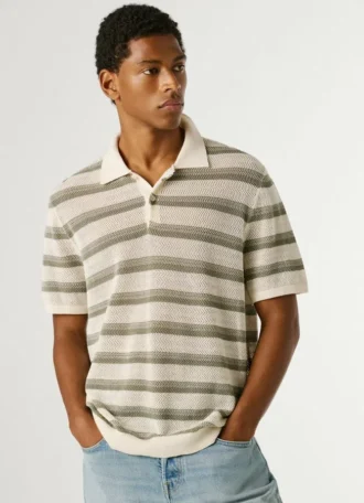 Striped Knit Polo