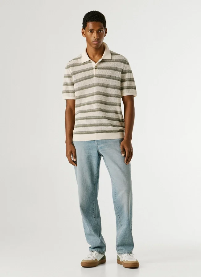 Striped Knit Polo Striped Knit Polo