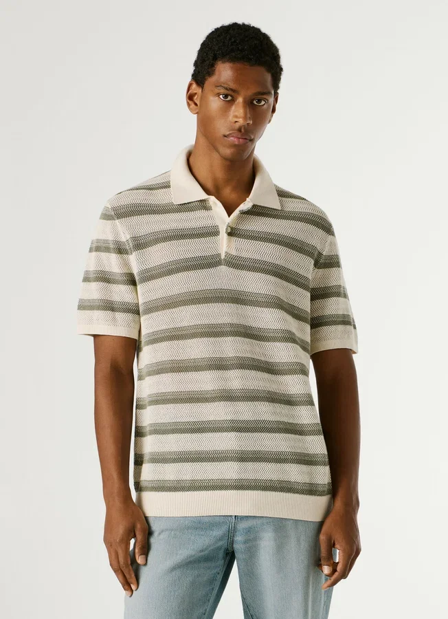 Striped Knit Polo Striped Knit Polo